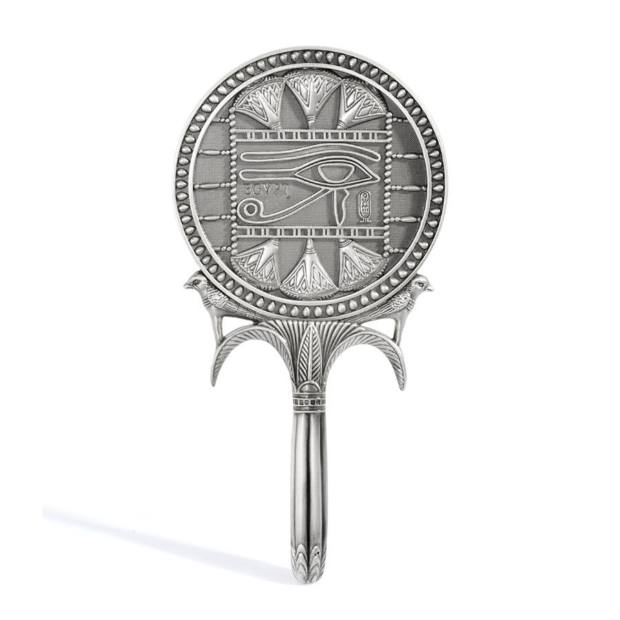 Egyptian Impressions Hand Mirror in Silvertone