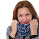2 in 1 - Leopard Pattern Infinity Scarf and Hat (Size 35x28Cm) - Blue