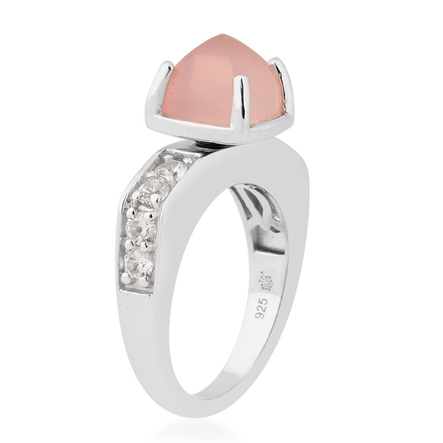 Sundays Child - African Ruby (FF) and Rose Quartz, Natural Cambodian Zircon Detachable Stone Ring in Platinum Overlay Sterling Silver 9.00 Ct. Sundays Child - African Ruby (FF) and Rose Quartz, Natural Cambodian Zircon Detachable Stone Ring in Platinum Overlay Sterling Silver 9.00 Ct.