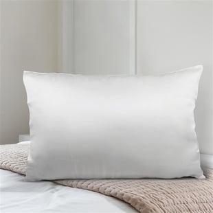 100% Mulberry Silk Hyaluronic Acid and Argan Oil Infused Pillowcase (Size 50x75cm) - White