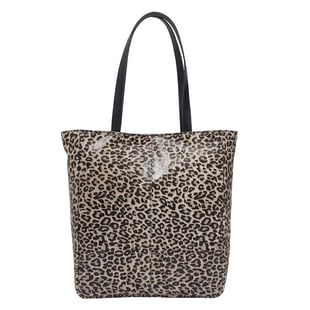 ASSOTS LONDON Patricia Genuine Leather Tote Bag brown leopard