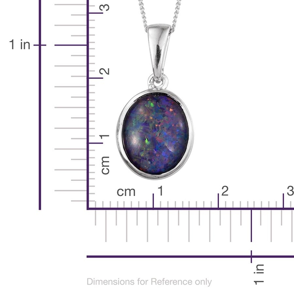 Australian Boulder Opal (Ovl) Solitaire Pendant With Chain in Platinum Overlay Sterling Silver 2.750 Ct.