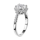 Moissanite Ring in Platinum Overlay Sterling Silver 2.01 Ct.