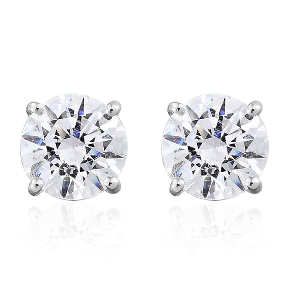 9K W Gold (Rnd) Stud Earrings (with Push Back) Made with Finest CZ