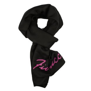 FIORUCCI Black Colour Scarf with Pink Words (Size 180x60cm)