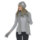 3 Piece Set - 100% Acrylic Knitted Scarf (Size 198x28Cm), Hat (Size 22x15Cm) and Gloves (Size 21x6Cm) - Grey
