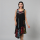 100% Viscose Tie Dye Paisley Pattern Womens Dress (One Size 8-20) - Black