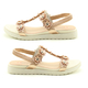 Heavenly Feet Santana Floral Detail Sandals in Rose Gold (Size 7)