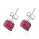 Pink Ruby (FF) Earrings (with Push Back) in Sterling Silver 4.70 Ct.