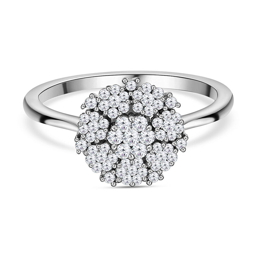 Close Out  - 9K White Gold Diamond (G-H) Cluster Ring 0.50 Ct.