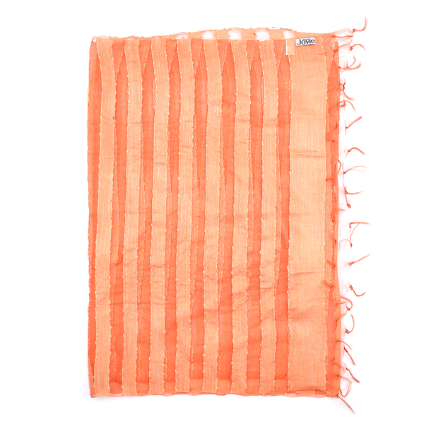 JOVIE - New Season Handmade Scarf with Fringes in Peach (Size 76x235cm)