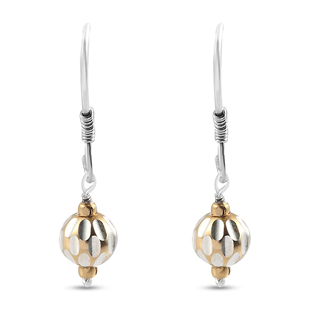 Vicenza Collection - Platinum and Yellow Gold Overlay Sterling Silver Drop Hook Earrings