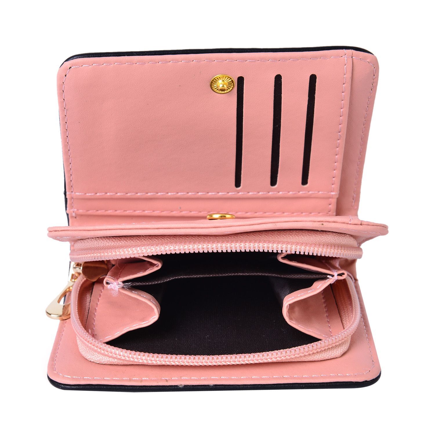 Dancing Ballerina Embroidered Black Colour Ladies Wallet with Multiple Card Slots (Size 13X9X3 Cm)