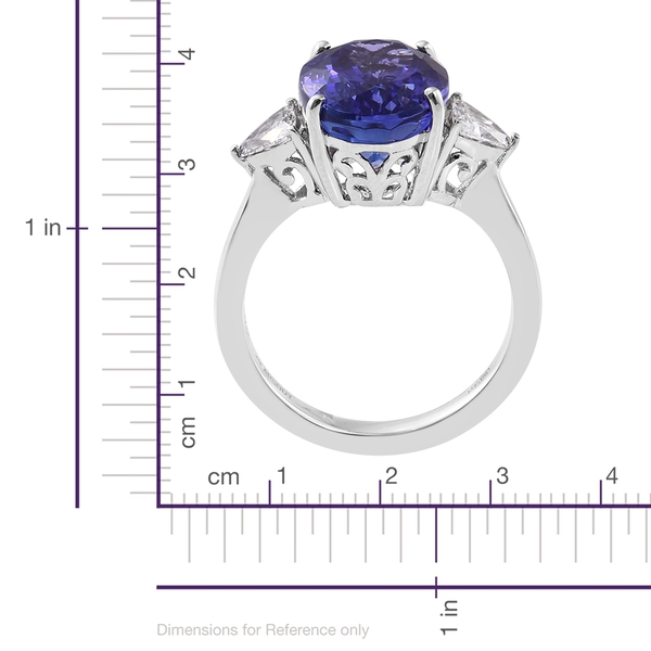 RHAPSODY 950 Platinum AAAA Tanzanite (Ovl 7.87 Ct), Diamond (VS-E-F) Ring 8.400 Ct.