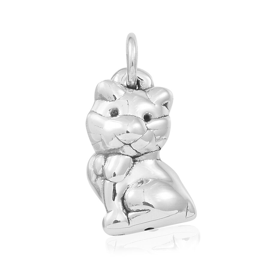 Thai Sterling Silver Cat Pendant, Silver wt 2.05 Gms.
