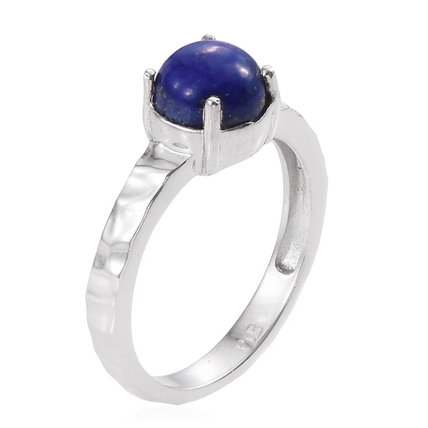Set of 4 - Malachite (Rnd 1.50 Ct), Purple Opal, Morogoro Peach Sun Stone and Lapis Lazuli Solitaire Ring in ION Plated Platinum Bond 5.000 Ct.