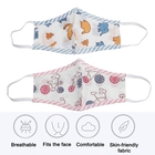 2 Piece Set - 100% Cotton Hand Block Printed Bicycle and Elephant Double Layer Reusable Face Cover -