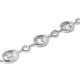 LucyQ Fluid Collection - Moissanite Drop Charm Inspired Bracelet (Size 8 with Extender) in Rhodium Overlay Sterling Silver