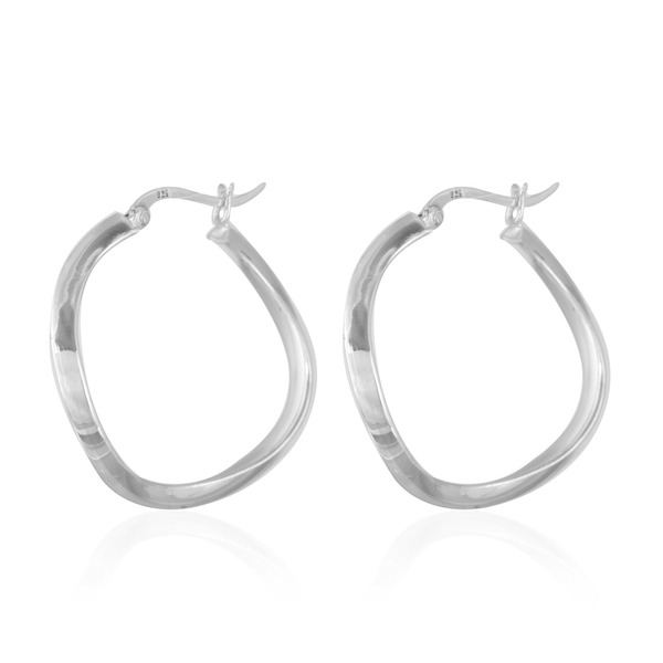 Thai Sterling Silver Hoop Earrings, Silver wt 4.88 Gms.