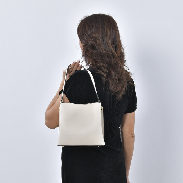 PASSAGE Convertible Bag with Detachable Long Strap (Size 24x22x11 Cm) - Ivory