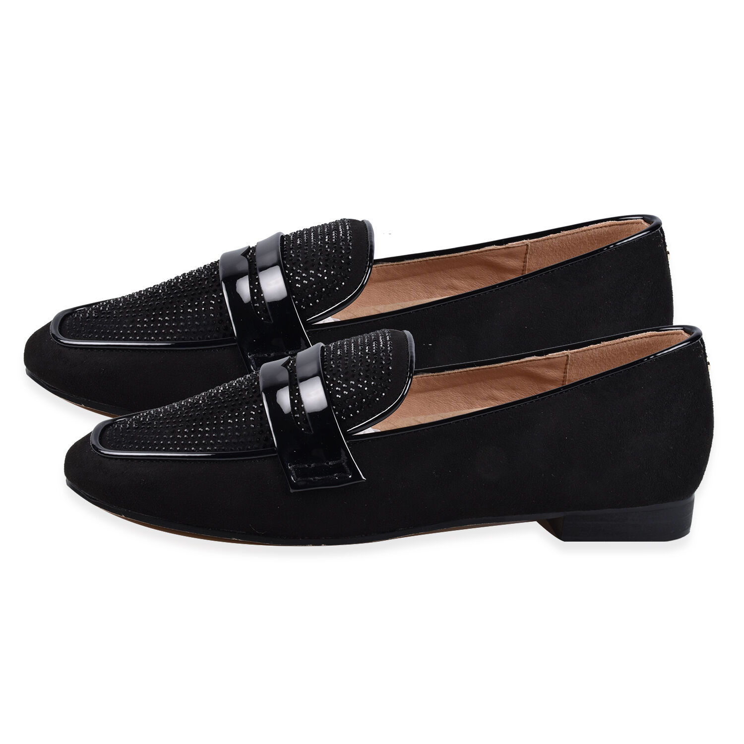 Ravel Black & Diamante Luis Loafers