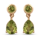 AA Hebei Peridot (Pear and Rnd) Drop Earrings (with Push Back) in 14K Gold Overlay Sterling Silver 2