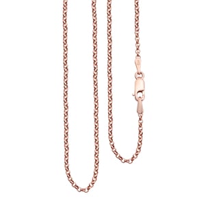 Rose Gold Overlay Sterling Silver Belcher Chain (Size 20) with Lobster Clasp