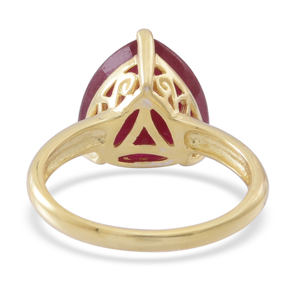 African Ruby (Trl) Solitaire Ring in 14K Gold Overlay Sterling Silver 8.000 Ct.