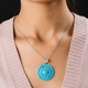 Arizona Sleeping Beauty Turquoise and Natural Cambodian Zircon Floral Pendant with Chain (Size 20) in Sterling Silver 14.25 Ct, Silver Wt. 13.31 Gms