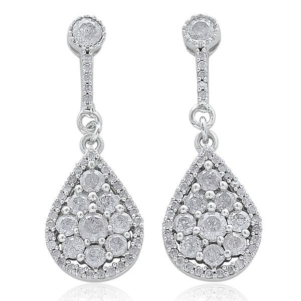 9K W Gold SGL Certified Diamond (Rnd) (I3/ G-H) Earrings (with Push Back) 1.500 Ct.