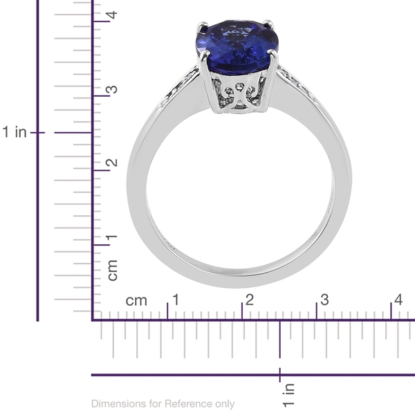 RHAPSODY 950 Platinum 3.15 Ct AAAA Tanzanite Ring with  Diamond VS E-F