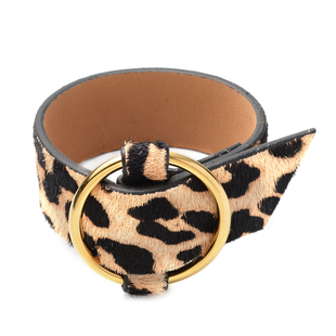 Belt Buckle Designer Style Bangle (Size 8) in Stainless Steel