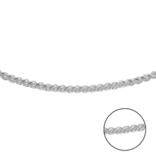 Sterling Silver Spiga Chain With Spring Ring Clasp (Size 24)