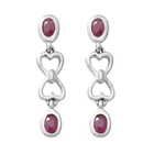 Ruby Earrings (with Push Back) in Rhodium Overlay Sterling Silver