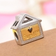 Charmes De Memoire Diamond Family House Charm in Platinum, Black and Yellow Gold Overlay Sterling Si