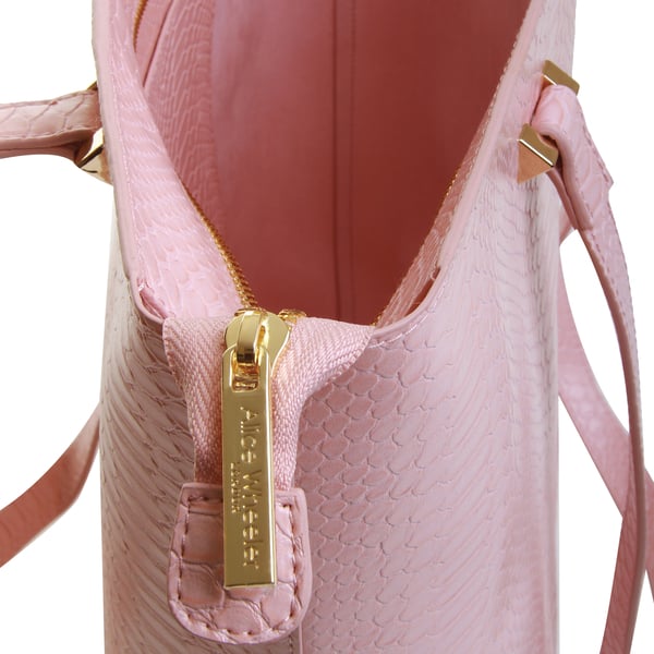 ALICE WHEELER Knightsbridge Snake Pattern Tote Bag (Size 32x30x10 Cm) - Pink
