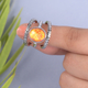 Sajen Silver Cultural Flair Collection - Set of 3 Quartz Doublet Simulated Opal Fire Ring in Rhodium Overlay Sterling Silver 3.10 Ct,  Silver Wt. 6.00 Gms
