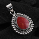 Royal Bali Collection - Red Coral Pendant in Sterling Silver