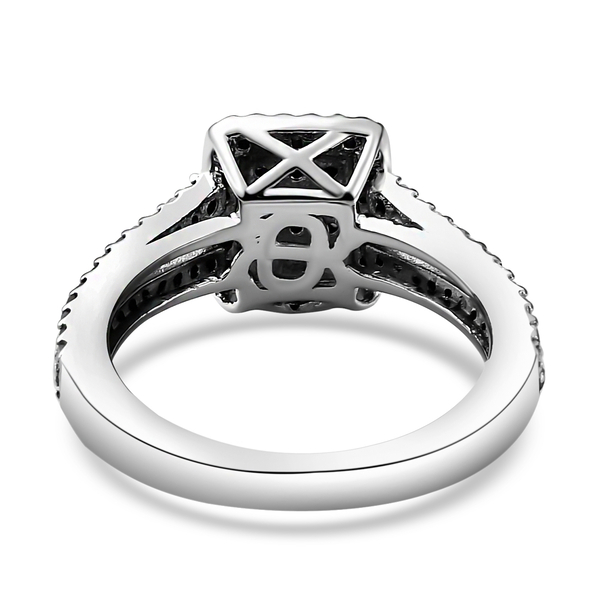 Diamond Ring in Platinum Overlay Sterling Silver 0.55 Ct.