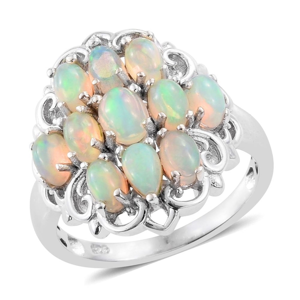 Ethiopian Welo Opal (Ovl) Ring in Platinum Overlay Sterling Silver 1.880 Ct.