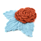 Bali Collection - 100% Cotton Hand Floral and Leaves Pattern Crochet Brooch (Size:14x13Cm) - Mint Green and Orange