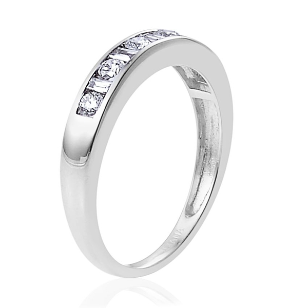 ILIANA 18K W Gold IGI Certified Diamond (Rnd) (SI/G-H) Half Eternity Band Ring 0.500 Ct.