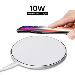 10W Wireless Fast Charger with LED Indicator  - White