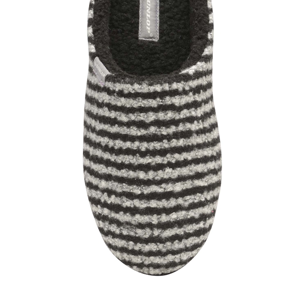 Dunlop Mens Stripe Slipper Mules in Black and White Colour