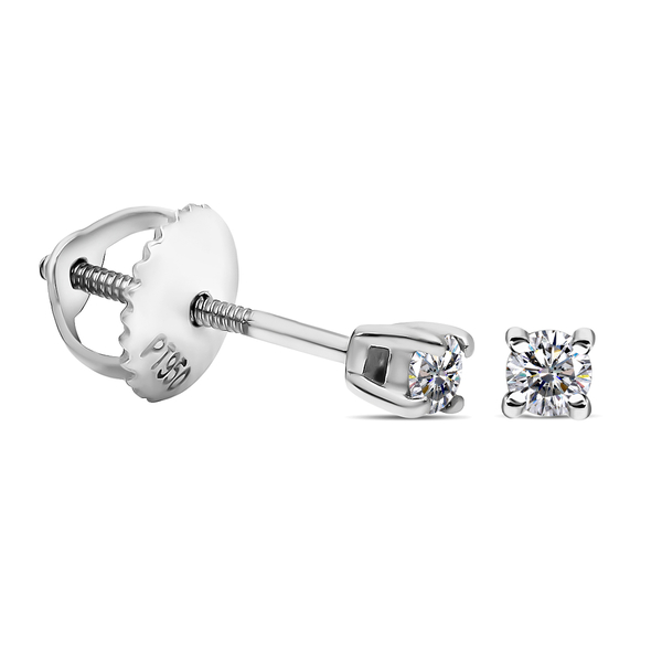 RHAPSODY 950 Platinum IGI Certified Diamond (VS/E-F) Earrings (With Screw Back) 0.10 Ct.