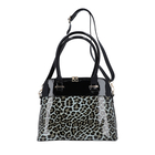 Leopard Pattern Tote Bag with Shoulder Strap (Size 32x25x13Cm) - Light Blue & Black