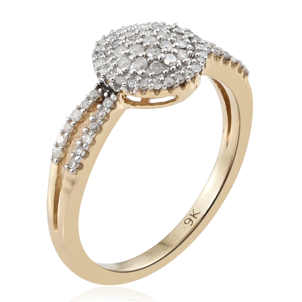 9K Yellow Gold Diamond (Rnd) (I3/G-H) Ring 0.330 Ct.