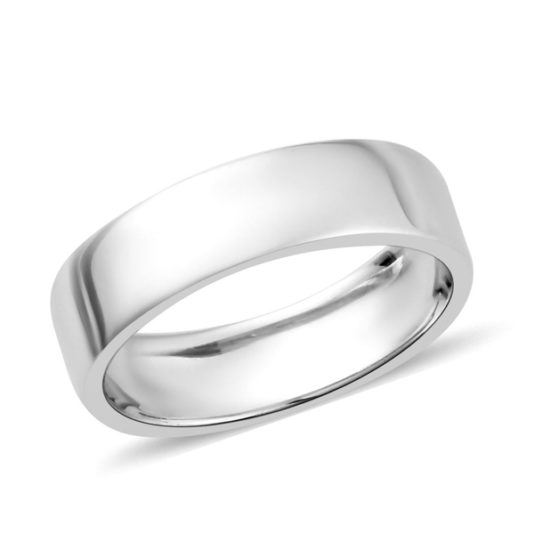 Platinum Overlay Sterling Silver Band Ring, Silver wt. 3.00 Gms