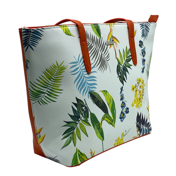 David Jones Tropical Floral Printed Tote Bag - Orange