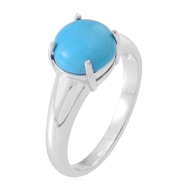 Arizona Sleeping Beauty Turquoise (Rnd) Solitaire Ring in Sterling Silver 2.000 Ct.